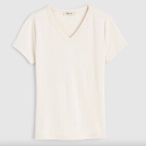 NWT Madewell The '90s V-Neck Baby Tee in Compact Cotton